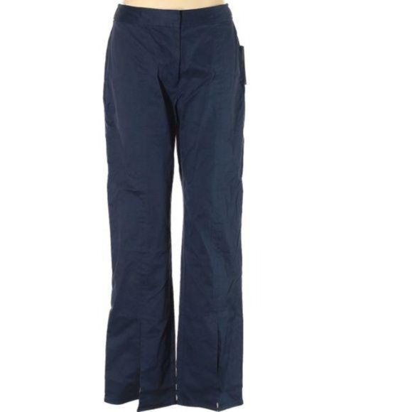 H by Halston Pants - H by Halston Ankle Navy Mid-Rise Straight Fit Kick Pleat Pant Trouser Small 6